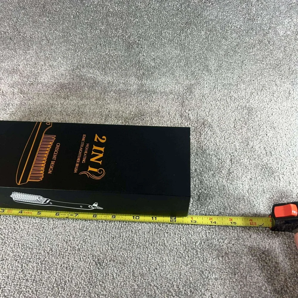 Villsure 2-in-1 Ionic Hair Straightener Brush Rose Gold MCH Heating 450F‎